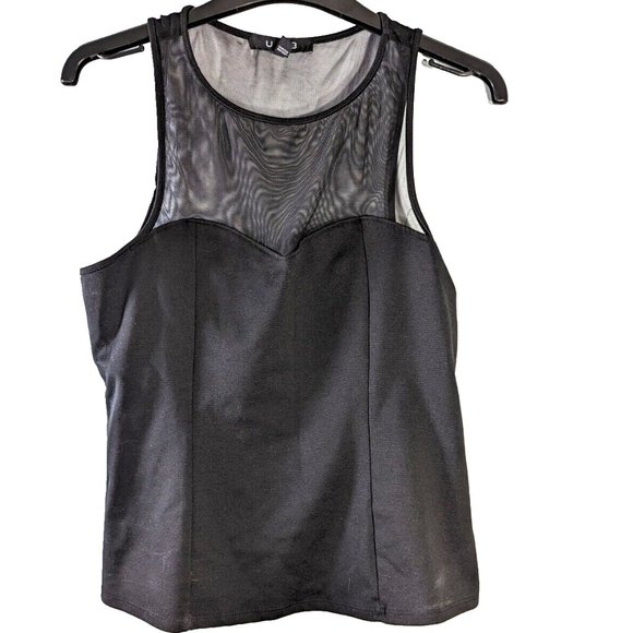 U 2 B Tops - U 2 B Woman’s Mesh Top Black Tank Camisole Top Large (L)